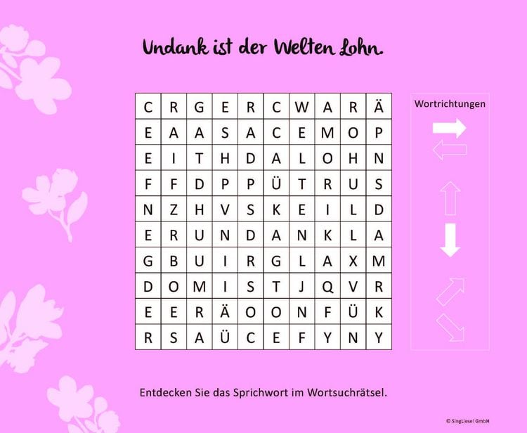 Produktbild: Wortsuchr&auml;tsel f&uuml;r Senioren mit vertrauten Sprichw&ouml;rtern. Spiele-Spa&szlig;, Besch&auml;ftigung und Ged&auml;chtnistraining f&uuml;r Senioren. Auch mit Demenz. Gro&szlig;druck.