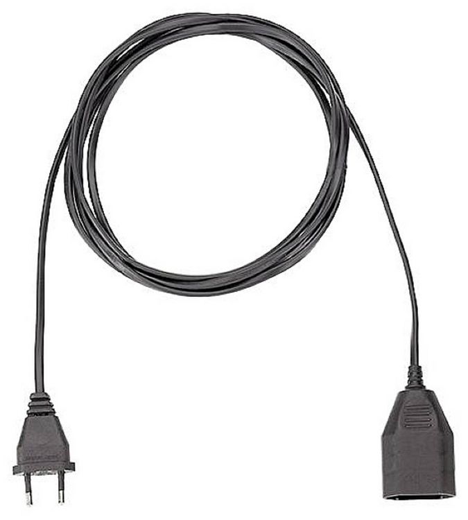 Produktbild: Bachmann 233.186 Strom Verl&auml;ngerungskabel 2.5 A Schwarz 5.00 m H03VVH2-F 2X 0,75 mm&sup2;