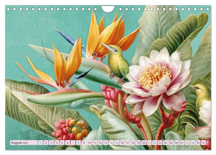 Produktbild: Exotische Pflanzenwelt - Illustrationen (Wandkalender 2027 DIN A4 quer), CALVENDO Monatskalender
