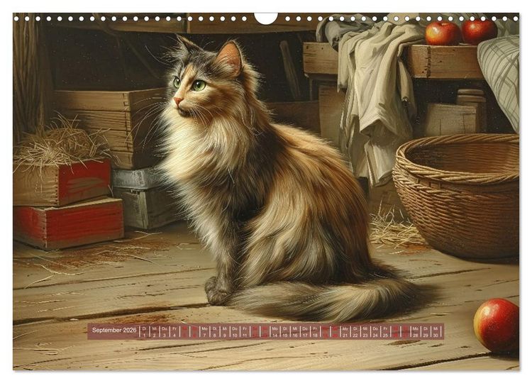 Produktbild: Nostalgische Samtpfoten (Wandkalender 2026 DIN A3 quer), CALVENDO Monatskalender