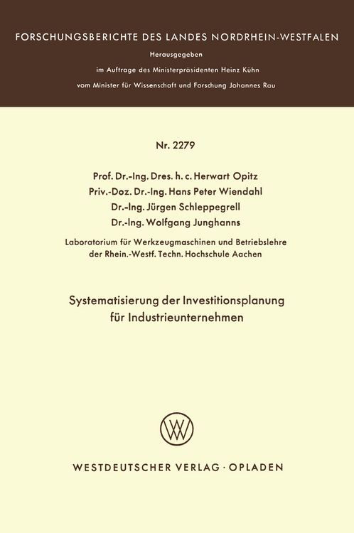 Produktbild: Systematisierung der Investitionsplanung f&uuml;r Industrieunternehmen