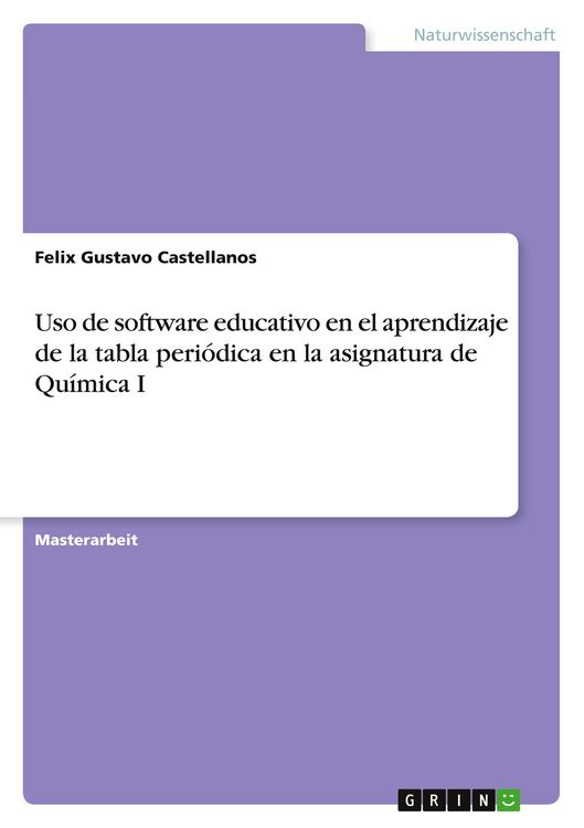 Produktbild: Uso de software educativo en el aprendizaje de la tabla peri&oacute;dica en la asignatura de Qu&iacute;mica I