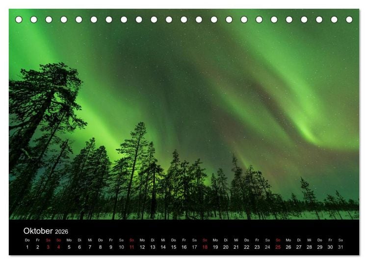 Produktbild: Nordlichter (Tischkalender 2026 DIN A5 quer), CALVENDO Monatskalender