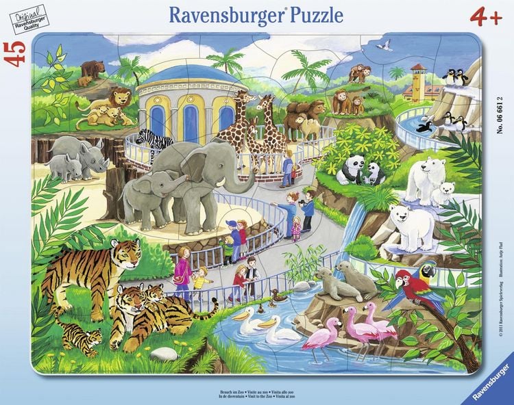 Produktbild: Rahmenpuzzle Besuch im Zoo 45 Teile