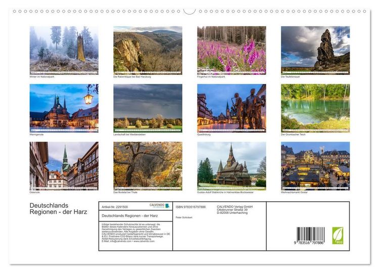 Produktbild: Deutschlands Regionen - der Harz (hochwertiger Premium Wandkalender 2027 DIN A2 quer), Kunstdruck in Hochglanz