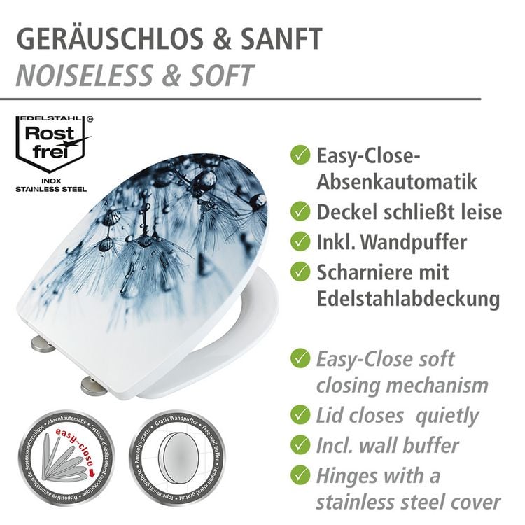 Produktbild: WC-Sitz Mod. Sereno mit Relief, aus bruchstabilem Thermoplast
