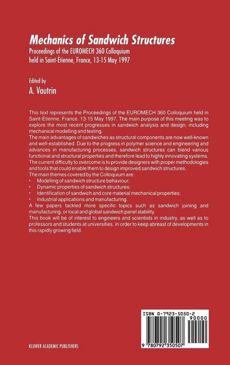 Produktbild: Mechanics of Sandwich Structures