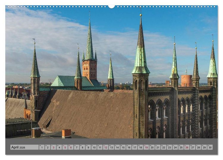 Produktbild: Ansichten der L&uuml;becker Altstadtinsel (Wandkalender 2026 DIN A2 quer), CALVENDO Monatskalender