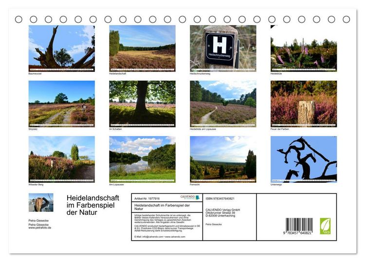 Produktbild: Heidelandschaft im Farbenspiel der Natur (Tischkalender 2026 DIN A5 quer), CALVENDO Monatskalender