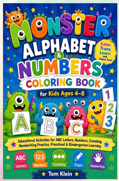 Produktbild: Monster Alphabet &amp; Numbers Coloring Book for Kids Ages 4&ndash;8