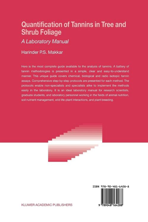 Produktbild: Quantification of Tannins in Tree and Shrub Foliage