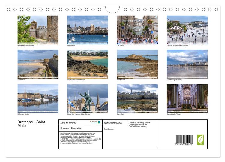 Produktbild: Bretagne - Saint Malo (Wandkalender 2026 DIN A4 quer), CALVENDO Monatskalender