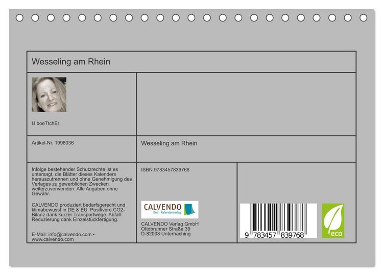 Produktbild: Wesseling am Rhein (Tischkalender 2026 DIN A5 quer), CALVENDO Monatskalender