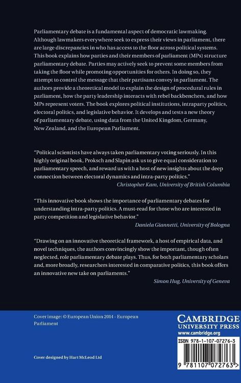 Produktbild: The Politics of Parliamentary Debate