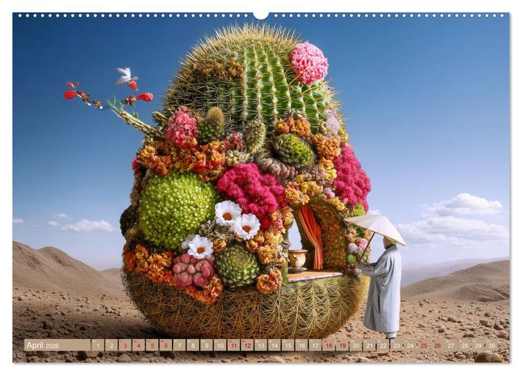 Produktbild: Kaktuswelten. Fantasie in Gr&uuml;n und Dorn (Wandkalender 2026 DIN A2 quer), CALVENDO Monatskalender