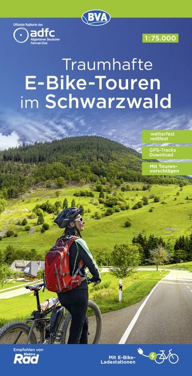 Produktbild: ADFC-Regionalkarte Traumhafte E-Bike-Touren im Schwarzwald, 1:75.000, mit Tagestourenvorschlägen, reiß- und wetterfest, GPS-Tracks-Download