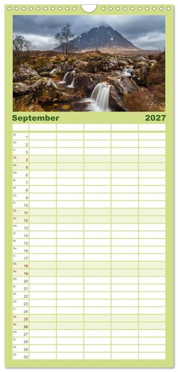 Produktbild: Familienplaner 2027 - Schottland - Scotland - Alba mit 5 Spalten (Wandkalender, 21 x 45 cm) CALVENDO