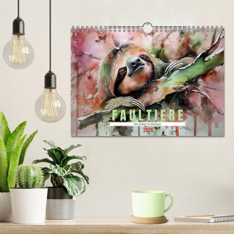 Produktbild: Faultiere, ein Leben in Zeitlupe (Wandkalender 2026 DIN A4 quer), CALVENDO Monatskalender