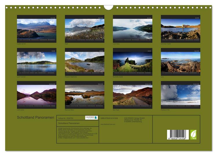 Produktbild: Schottland Panoramen (Wandkalender 2026 DIN A3 quer), CALVENDO Monatskalender