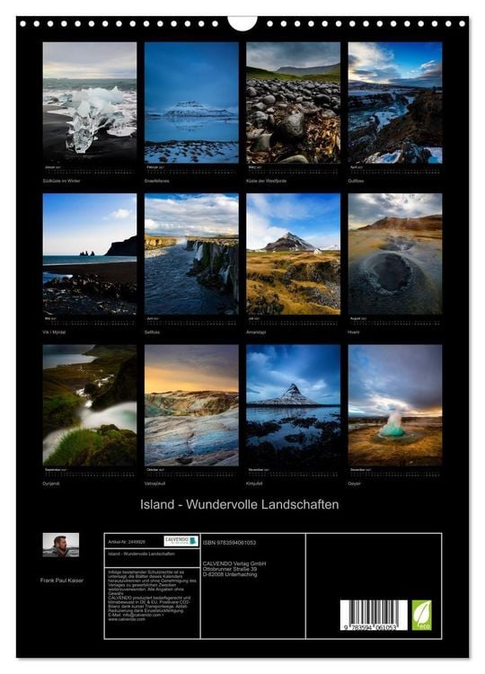 Produktbild: Island - Wundervolle Landschaften (Wandkalender 2027 DIN A3 hoch), CALVENDO Monatskalender