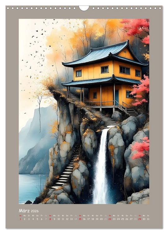 Produktbild: Berge, Pagoden, Tempel (Wandkalender 2026 DIN A3 hoch), CALVENDO Monatskalender