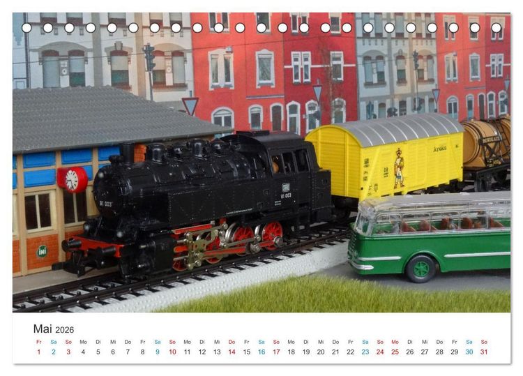 Produktbild: Bahn-Nostalgie im Modell (Tischkalender 2026 DIN A5 quer), CALVENDO Monatskalender