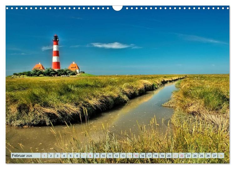 Produktbild: Leuchtt&uuml;rme - maritime Wegweiser in Deutschland (Wandkalender 2026 DIN A3 quer), CALVENDO Monatskalender