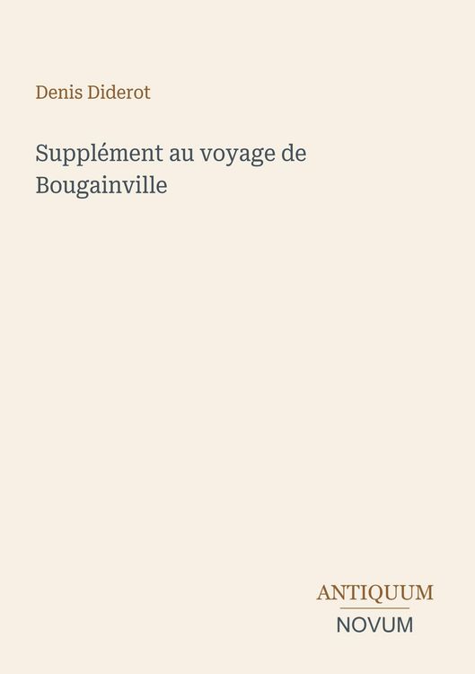 Produktbild: Suppl&eacute;ment au voyage de Bougainville