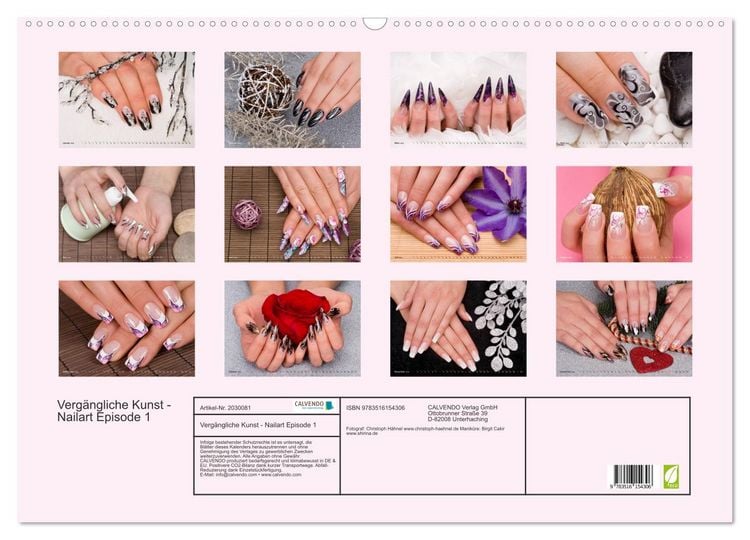 Produktbild: Verg&auml;ngliche Kunst - Nailart Episode 1 (Wandkalender 2026 DIN A2 quer), CALVENDO Monatskalender