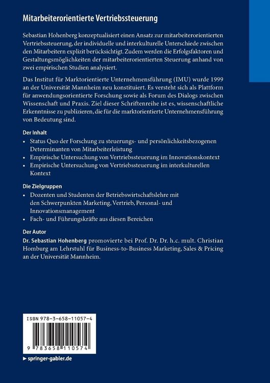 Produktbild: Mitarbeiterorientierte Vertriebssteuerung
