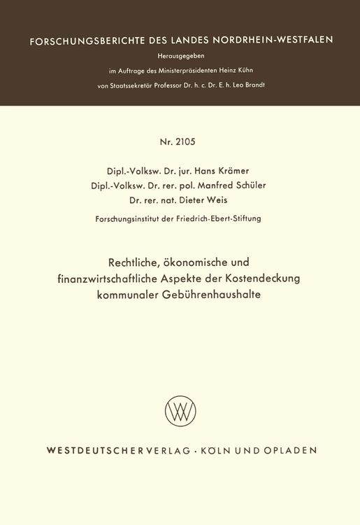 Produktbild: Rechtliche, ökonomische und finanzwirtschaftliche Aspekte der Kostendeckung kommunaler Gebührenhaushalte