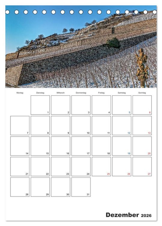 Produktbild: Rheingau Terminplaner (Tischkalender 2026 DIN A5 hoch), CALVENDO Monatskalender