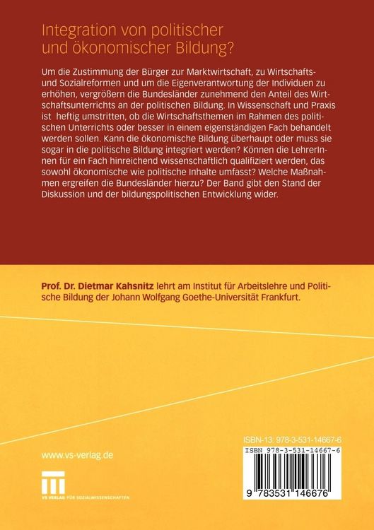 Produktbild: Integration von politischer und &Ouml;konomischer Bildung?