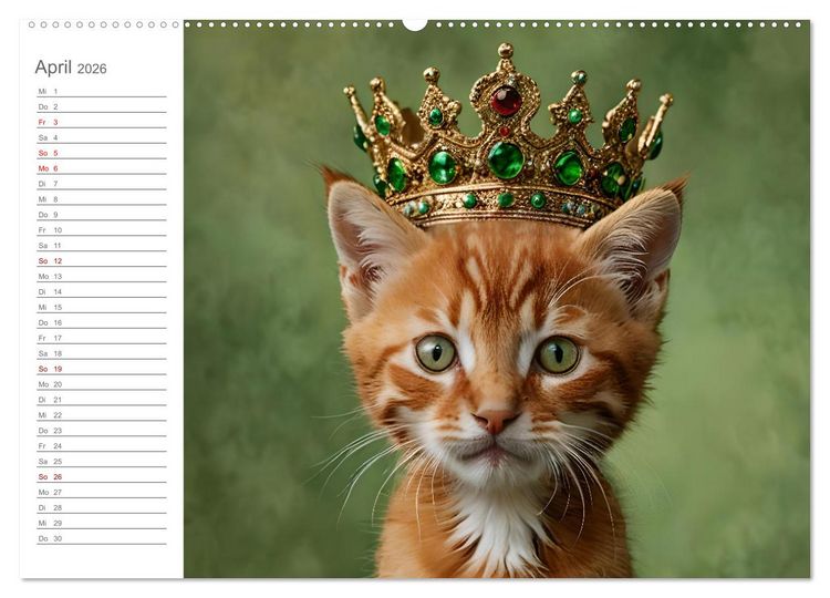 Produktbild: Herzensk&ouml;nige - KI Geburtstagskalender f&uuml;r unsere Bediensteten (hochwertiger Premium Wandkalender 2026 DIN A2 quer), Kunstdruck in Hochglanz