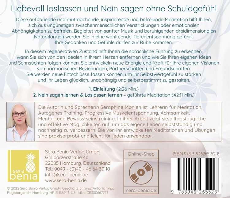 Produktbild: Nein sagen lernen & Loslassen lernen | gef&uuml;hrte Meditation CD {Selbstwert st&auml;rken, toxische Beziehung verarbeiten, frei werden von der Vergangenheit, Selbstf&uuml;rsorge lernen}