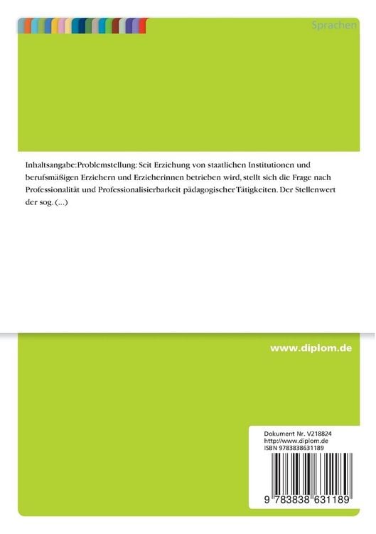 Produktbild: Zur Professionalit&auml;t p&auml;dagogischen Handelns