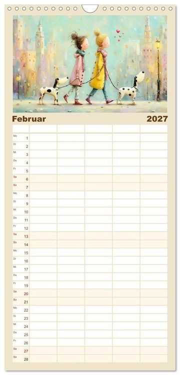 Produktbild: Familienplaner 2027 - Herzensmomente. Beste Freundinnen in Liebe verbunden mit 5 Spalten (Wandkalender, 21 x 45 cm) CALVENDO