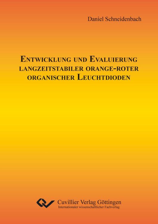 Produktbild: Entwicklung und Evaluierung langzeitstabiler orange-roter organischer Leuchtdioden