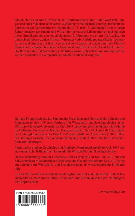 Produktbild: Kindheiten und Jugend in Deutschland (1250-1700)