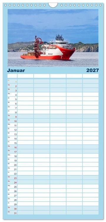 Produktbild: Familienplaner 2027 - Hochseeschiffe mit 5 Spalten (Wandkalender, 21 x 45 cm) CALVENDO