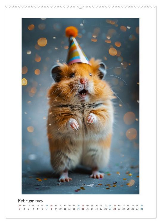 Produktbild: Lustige kleine Hamster (hochwertiger Premium Wandkalender 2026 DIN A2 hoch), Kunstdruck in Hochglanz