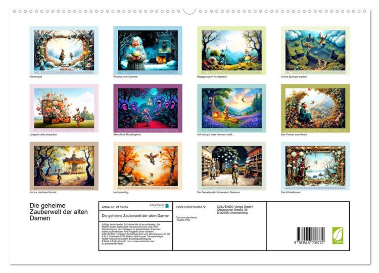Produktbild: Die geheime Zauberwelt der alten Damen (hochwertiger Premium Wandkalender 2026 DIN A2 quer), Kunstdruck in Hochglanz