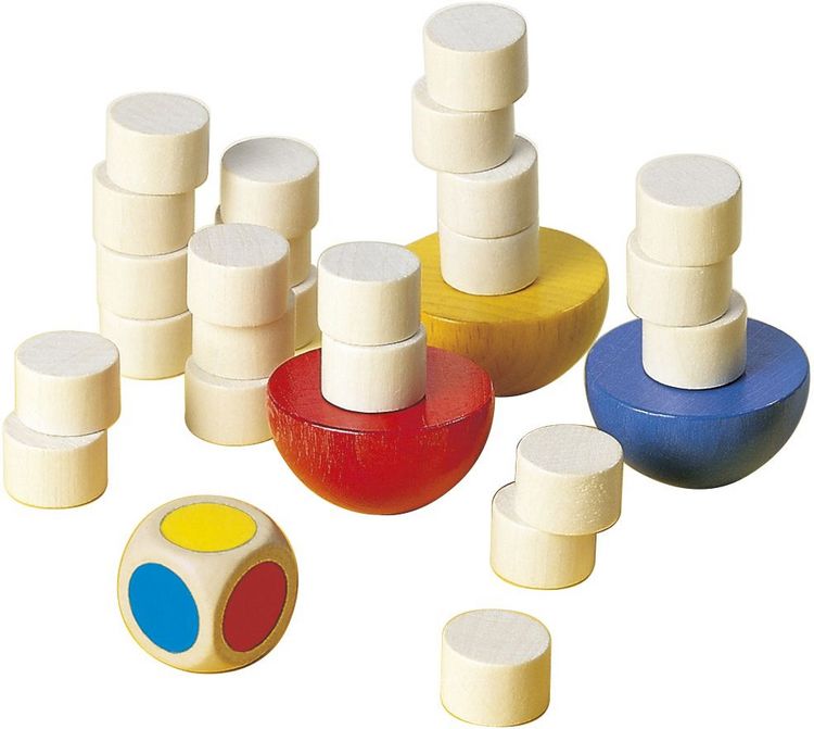 Produktbild: Selecta 63001 - Balance, W&uuml;rfel- und Stapelspiel, Holz, 33-teilig