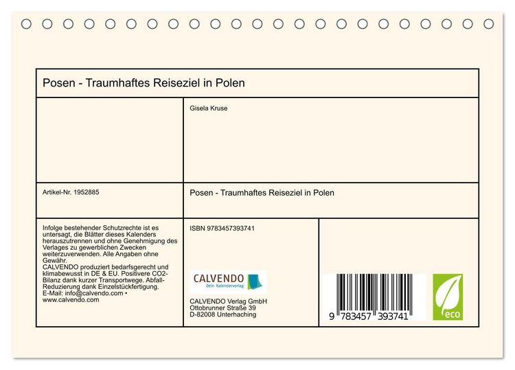 Produktbild: Posen - Traumhaftes Reiseziel in Polen (Tischkalender 2026 DIN A5 quer), CALVENDO Monatskalender
