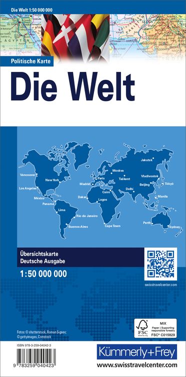 Produktbild: K&uuml;mmerly+Frey Weltkarte politisch 1:50 Mio.