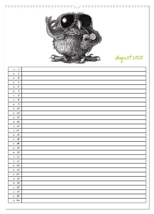 Produktbild: Tieronisch Eulen (Wandkalender 2027 DIN A2 hoch), CALVENDO Monatskalender