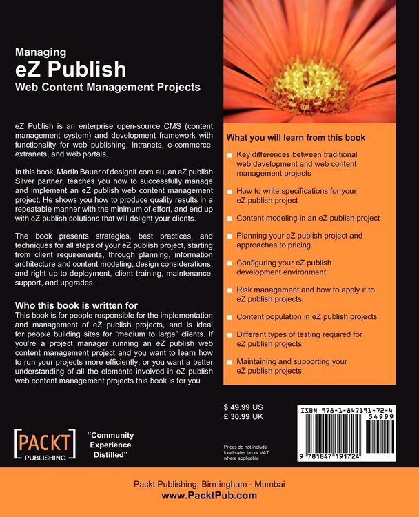 Produktbild: Managing EZ Publish Web Content Management Projects