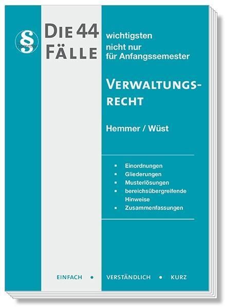 Produktbild: Die 44 wichtigsten F&auml;lle Verwaltungsrecht