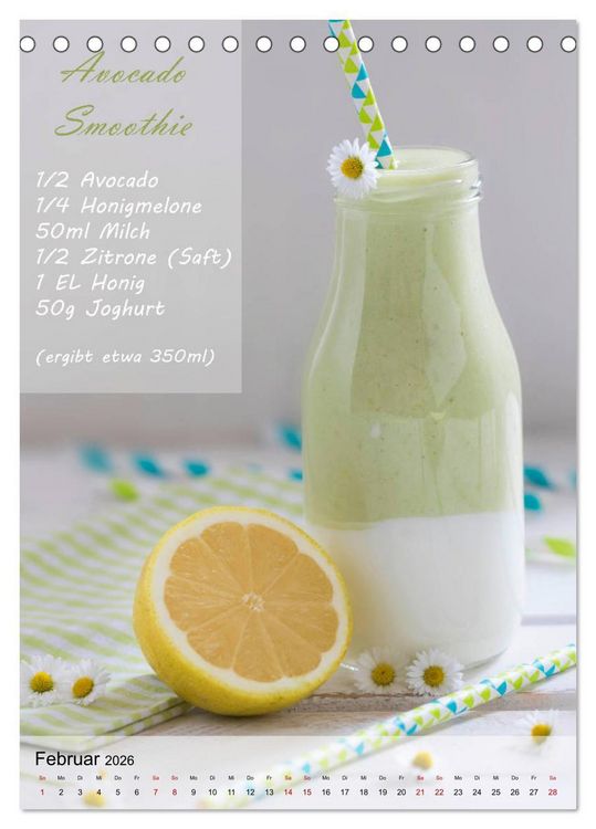 Produktbild: Smoothies zum Selbermachen (Tischkalender 2026 DIN A5 hoch), CALVENDO Monatskalender