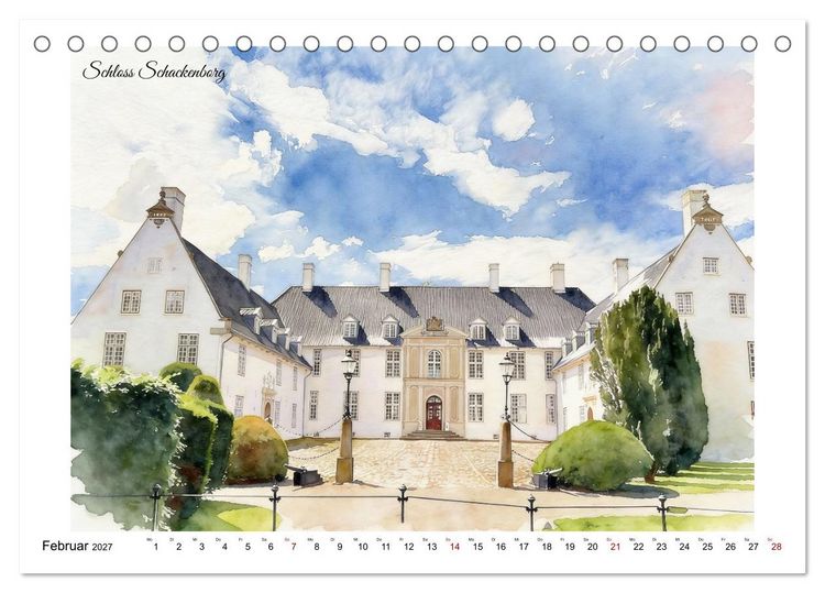 Produktbild: Schl&ouml;ssertour durch D&auml;nemark (Tischkalender 2027 DIN A5 quer), CALVENDO Monatskalender